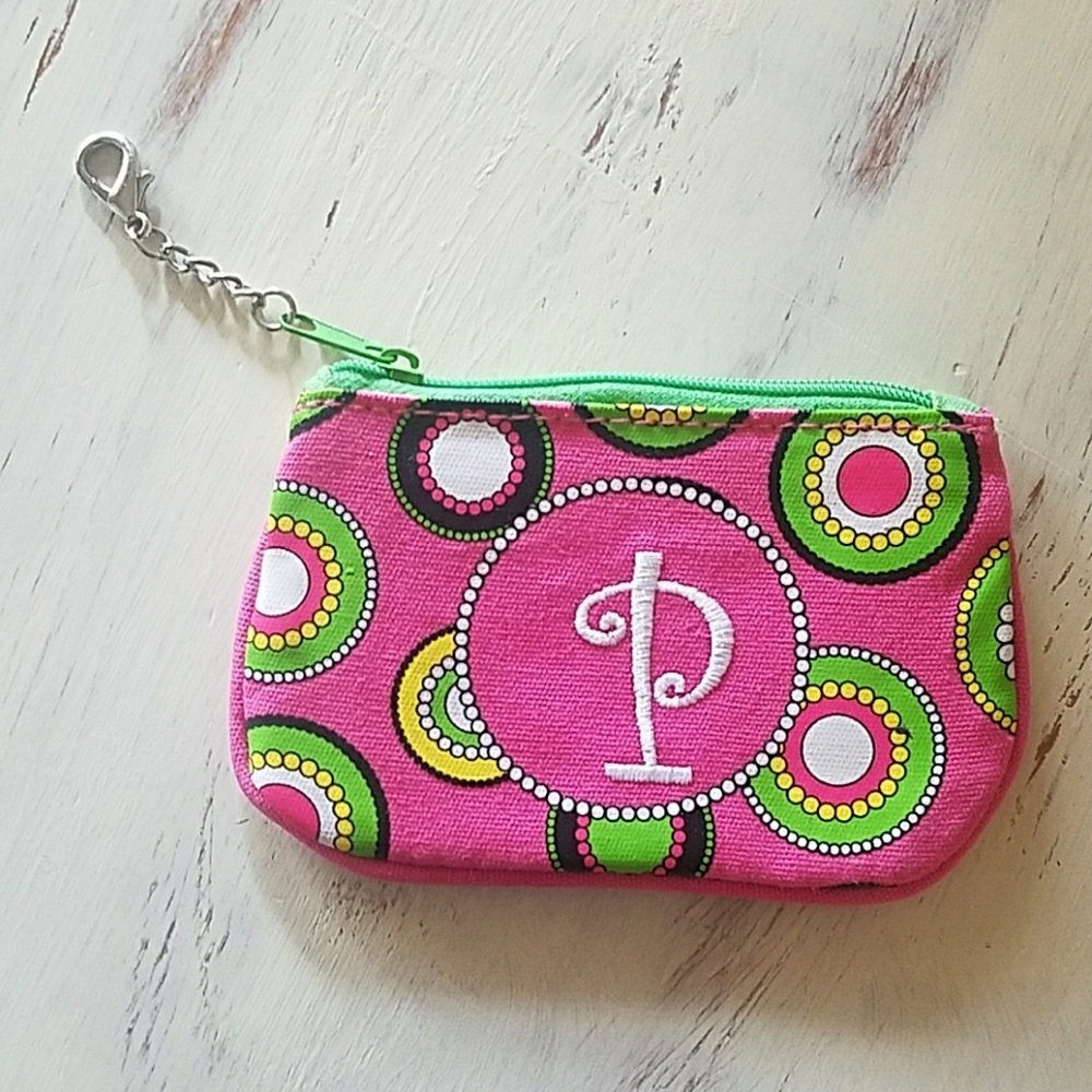 I.D. case and change purse monnogramed with the le